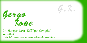 gergo kope business card